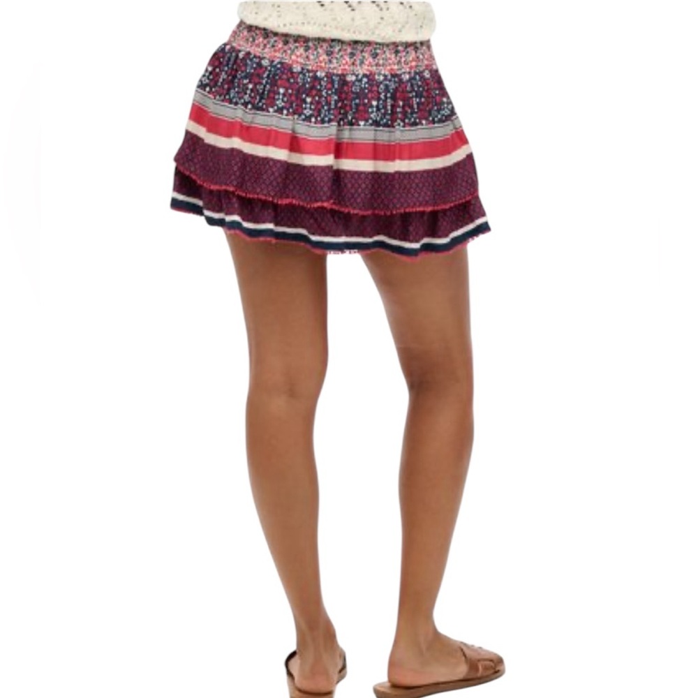 Madewell Broadway & Broome Striped Multi Colored Black, Coral, Purple Skirt